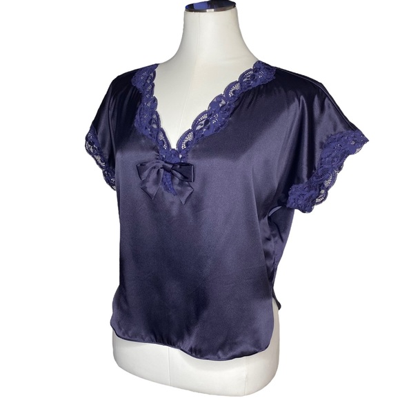 Vintage Victoria’s Secrets Satin Lace Pajama Top - Picture 3 of 8